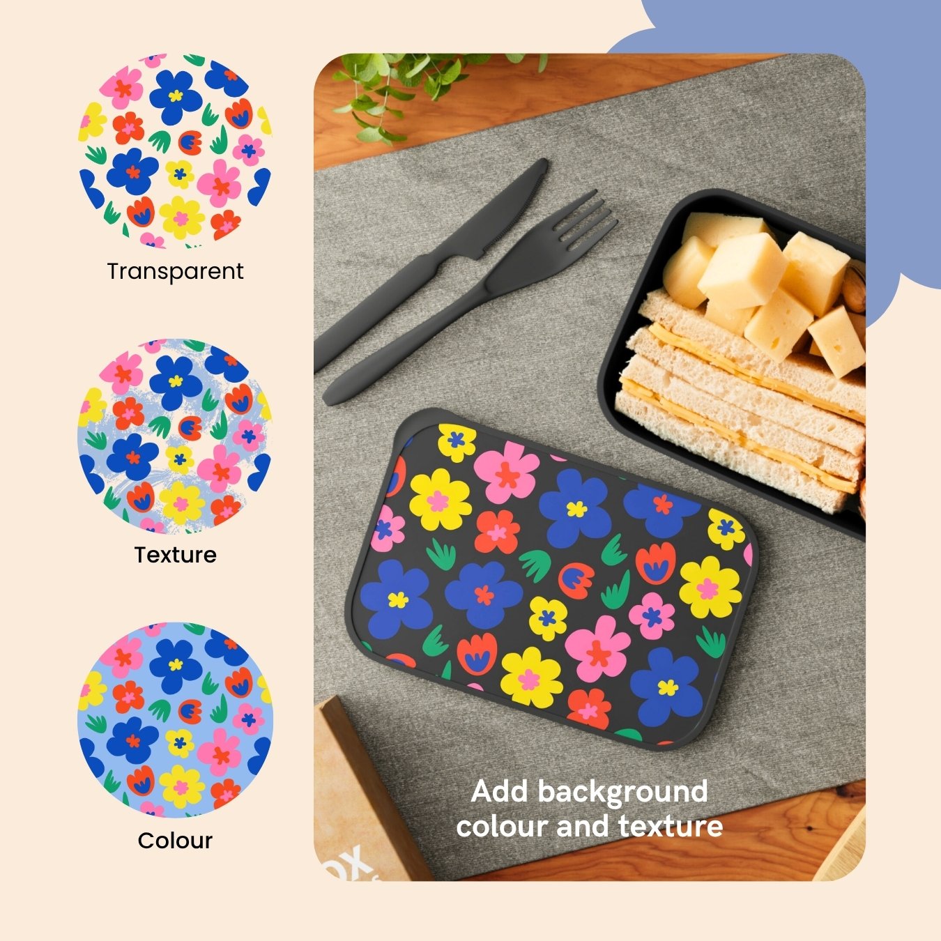2-Zoom in Images Bright Floral Pattern | Transparent Background - Image 2