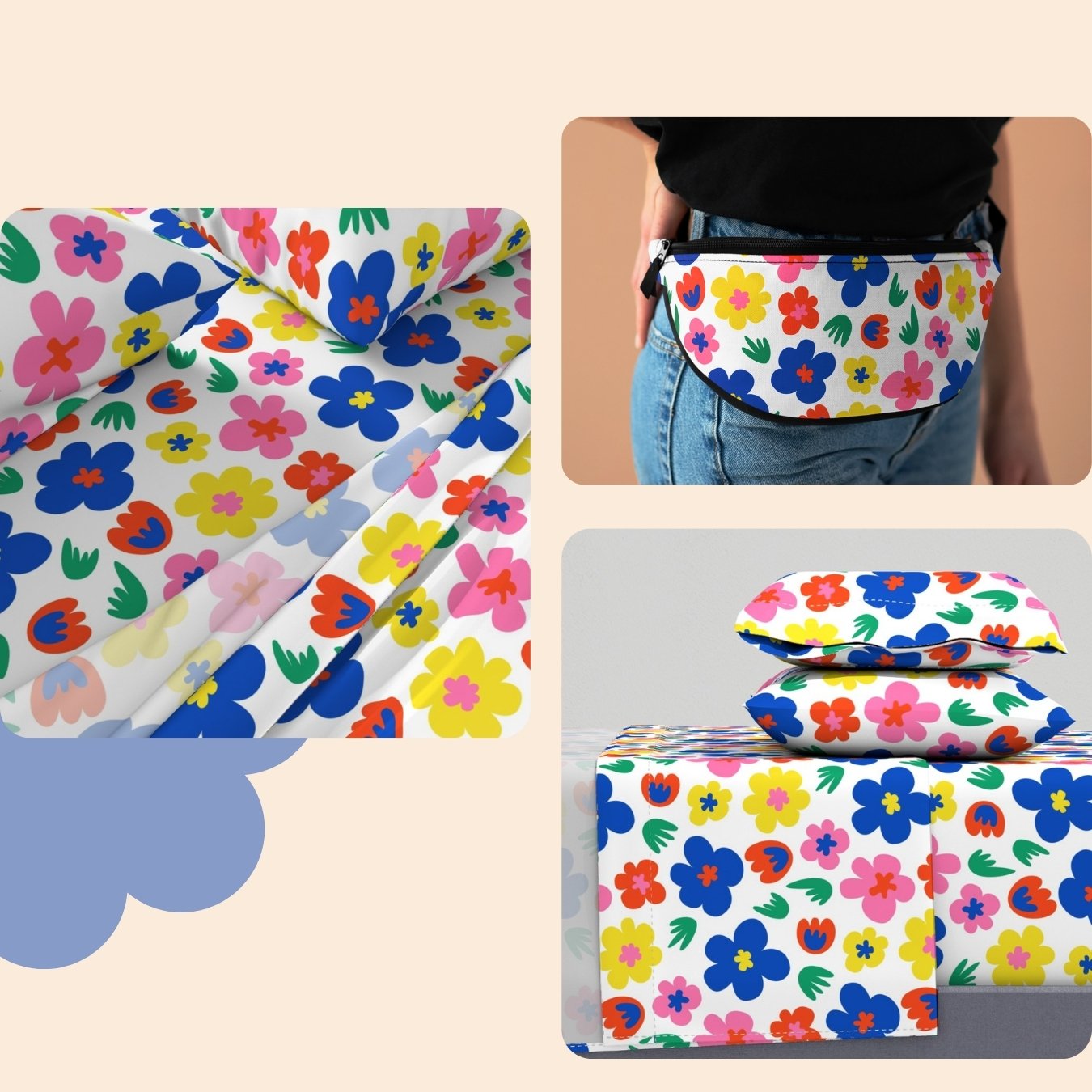 3-Zoom in Images Bright Floral Pattern | Transparent Background - Image 3