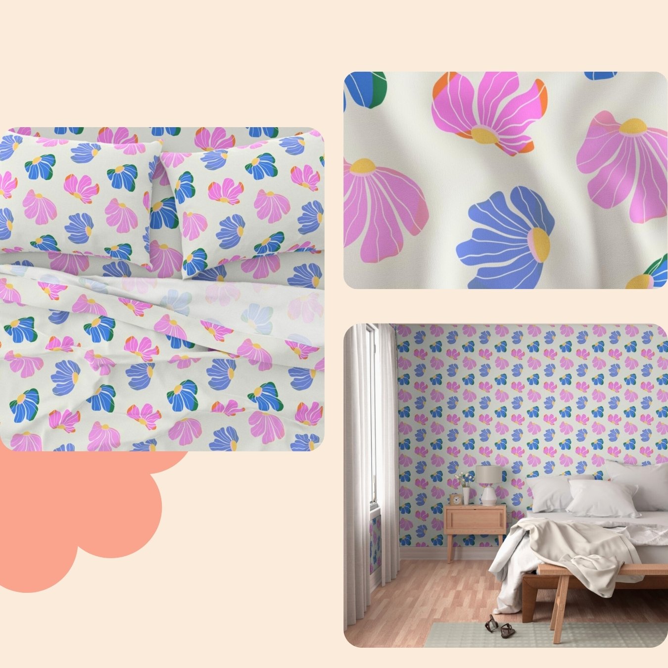 3-Zoom in Images Falling Flowers Minimalism Pattern - Image 2