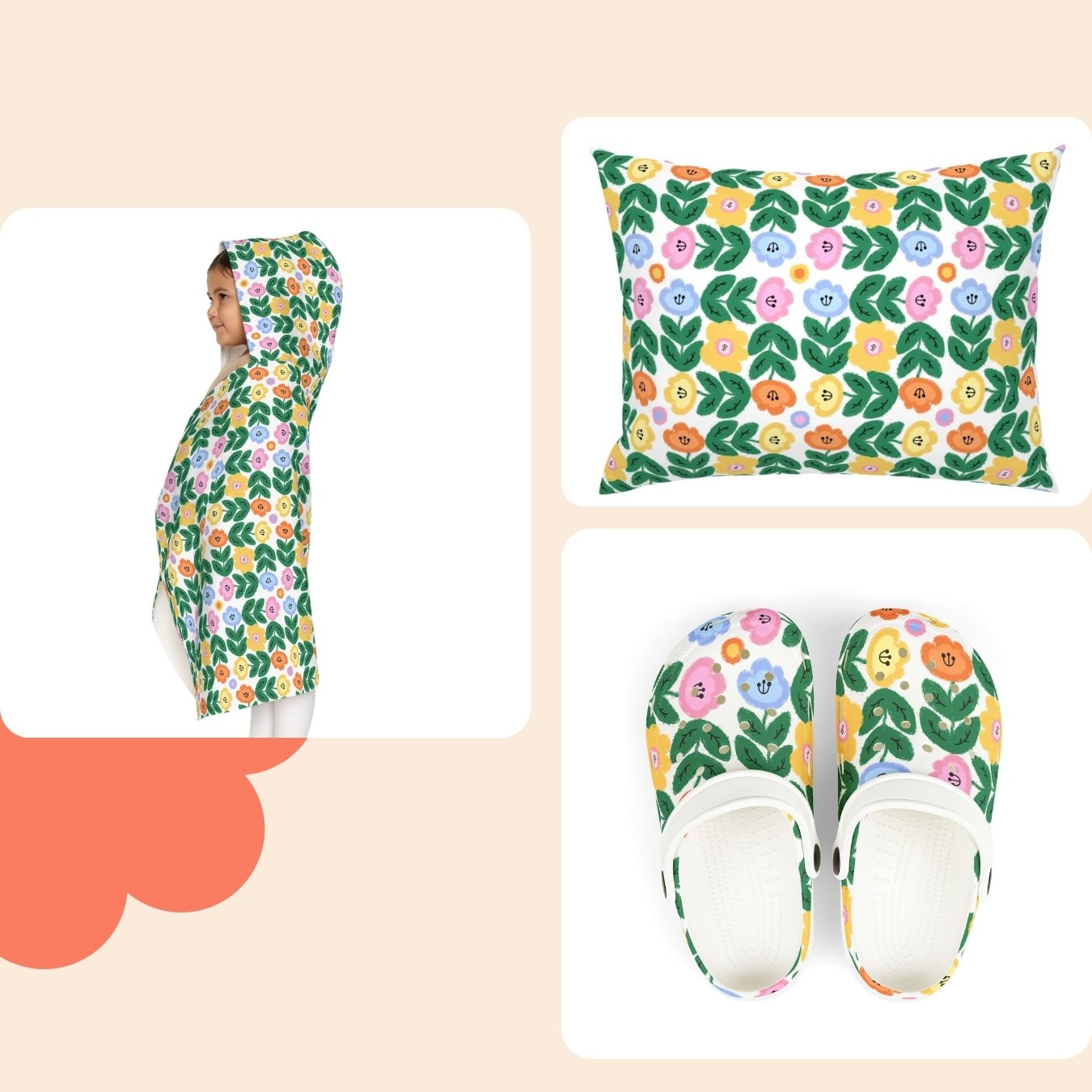 Zoom in Images (2) Happy Flower Square Pattern | Transparent Background - Image 3