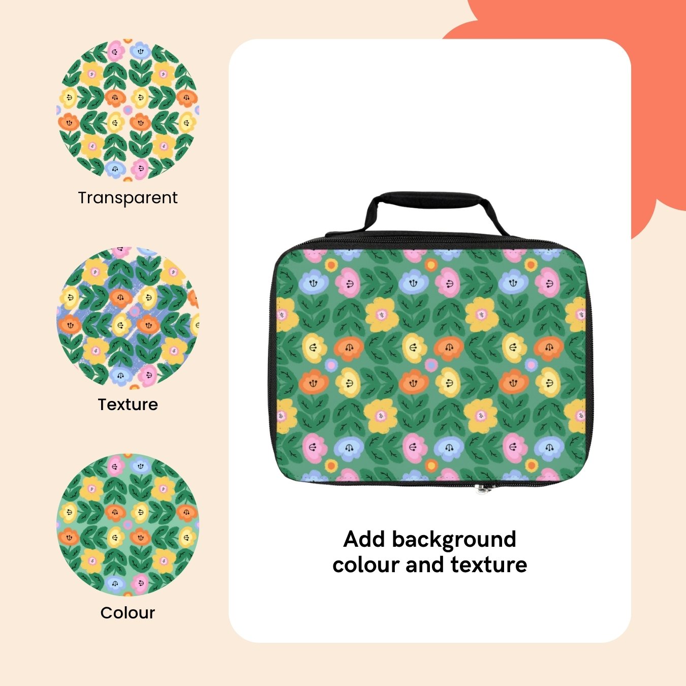 Zoom in Images Happy Flower Square Pattern | Transparent Background - Image 2